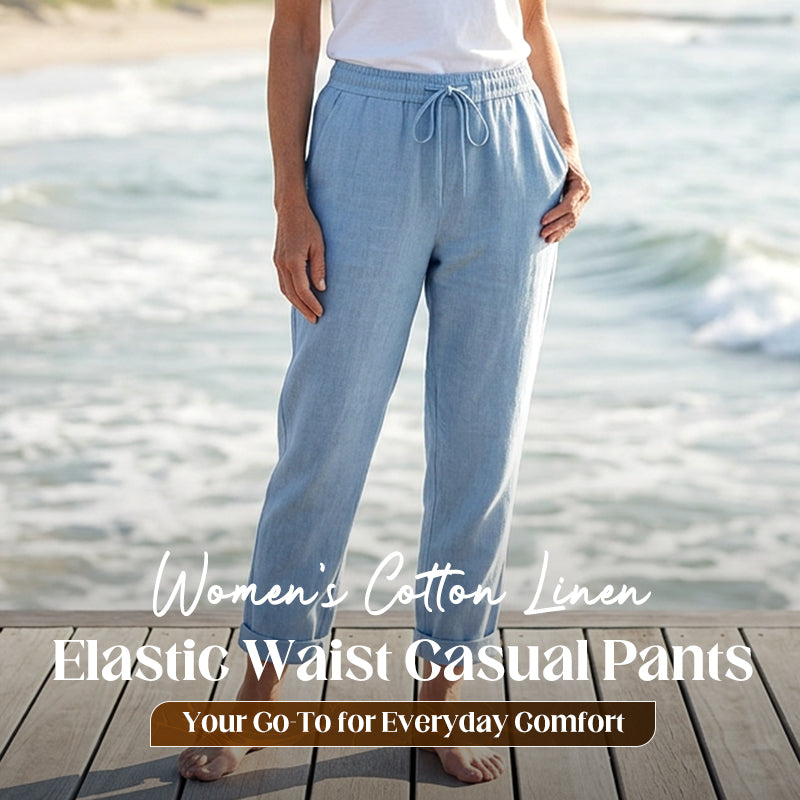 👖Casual Cotton and Linen Pants for Women – Breathable, High-Waisted & Ankle-Length Elegance🤍