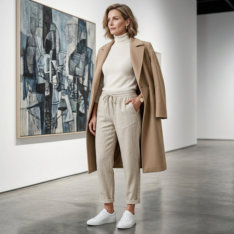 👖Casual Cotton and Linen Pants for Women – Breathable, High-Waisted & Ankle-Length Elegance🤍