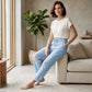👖Casual Cotton and Linen Pants for Women – Breathable, High-Waisted & Ankle-Length Elegance🤍