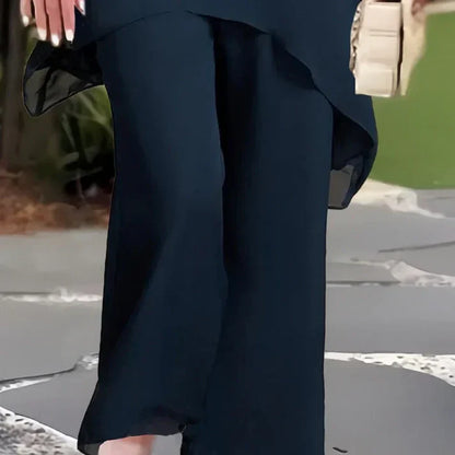 📢2026 Hot Sale 50% OFF💞Charming Irregular Top & Wide Leg Pants Set✨Comfortable, elegant & perfect for spring 🌸