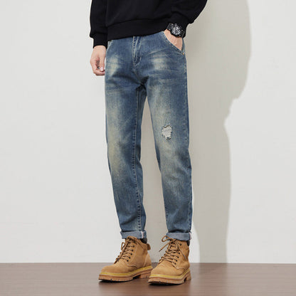 👖 50% OFF NOW! 🔥 Men's Stretch Tapered Denim Jeans – Comfortable Fit, Modern Tapered Cut & Perfect for Everyday Wear 💙