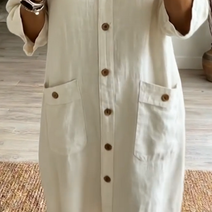 Women's Casual V-Neck Midi Dress