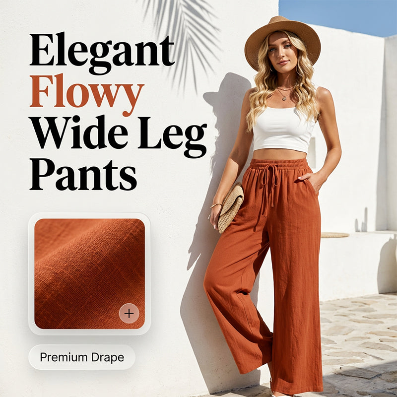 Women's Casual High Waist Wide-Leg Pants