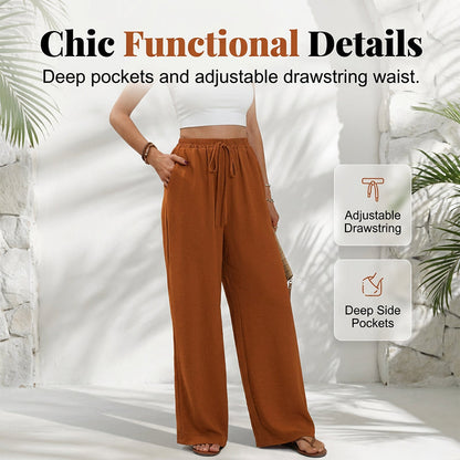 Women's Casual High Waist Wide-Leg Pants