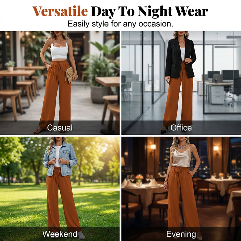Women's Casual High Waist Wide-Leg Pants