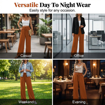 Women's Casual High Waist Wide-Leg Pants
