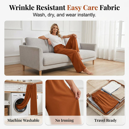Women's Casual High Waist Wide-Leg Pants