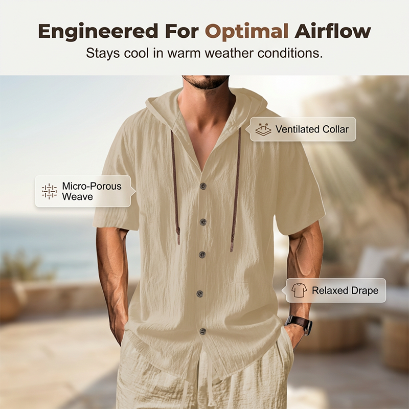Men's Casual Hooded Shirt & Pants Set