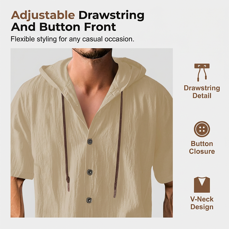 Men's Casual Hooded Shirt & Pants Set