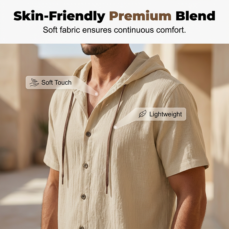 Men's Casual Hooded Shirt & Pants Set