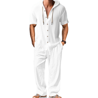 Men's Casual Hooded Shirt & Pants Set
