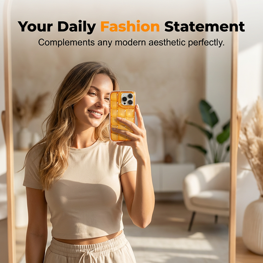Stylish Clear Embossed Grid Phone Case