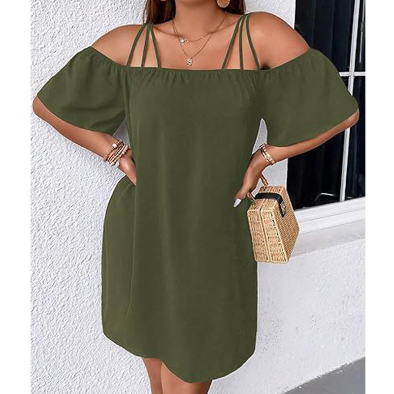 🔥HOT SALE 49% OFF!👗 Women's Elegant Solid Color Mini Dress