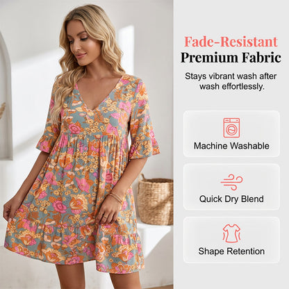 🌸 Chic Summer Vibes: Floral V-Neck Dress For Every Occasion🌞