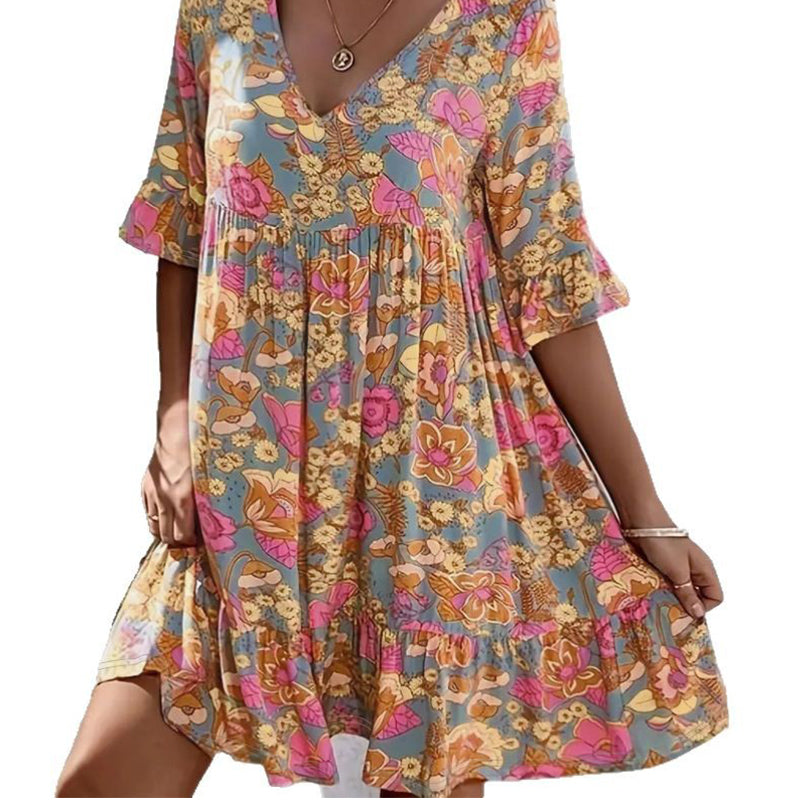 🌸 Chic Summer Vibes: Floral V-Neck Dress For Every Occasion🌞