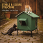 ⏰FREE SHIPPING🔥LIMITED TIME 50% OFF! 🐾 Waterproof Outdoor Cat House – Thermal Aluminium Lining, Elevated 12cm, Foldable, Weatherproof – Warm & Dry Shelter for Feral or Outdoor Cats (M/L, Black/Dark Grey/Dark Green)