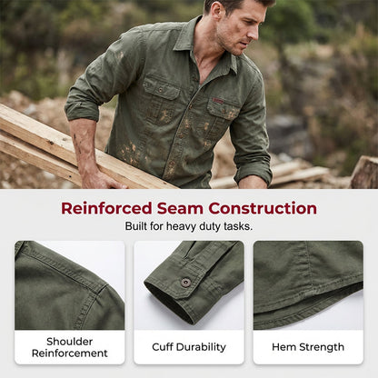 🔥2026 New Arrival ＆ Hot Sale🔥 Men’s Long Sleeve Cotton Workwear Shirt – Durable, Comfortable & Perfect for Everyday Work ✨💪