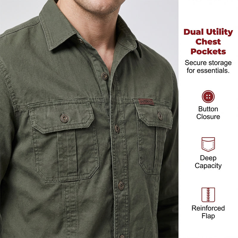 🔥2026 New Arrival ＆ Hot Sale🔥 Men’s Long Sleeve Cotton Workwear Shirt – Durable, Comfortable & Perfect for Everyday Work ✨💪