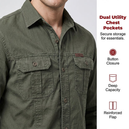 🔥2026 New Arrival ＆ Hot Sale🔥 Men’s Long Sleeve Cotton Workwear Shirt – Durable, Comfortable & Perfect for Everyday Work ✨💪