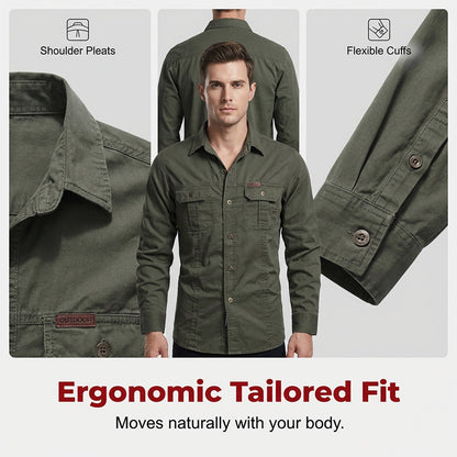 🔥2026 New Arrival ＆ Hot Sale🔥 Men’s Long Sleeve Cotton Workwear Shirt – Durable, Comfortable & Perfect for Everyday Work ✨💪