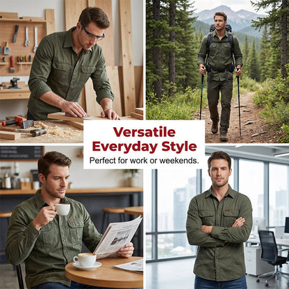 🔥2026 New Arrival ＆ Hot Sale🔥 Men’s Long Sleeve Cotton Workwear Shirt – Durable, Comfortable & Perfect for Everyday Work ✨💪
