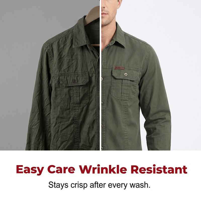 🔥2026 New Arrival ＆ Hot Sale🔥 Men’s Long Sleeve Cotton Workwear Shirt – Durable, Comfortable & Perfect for Everyday Work ✨💪