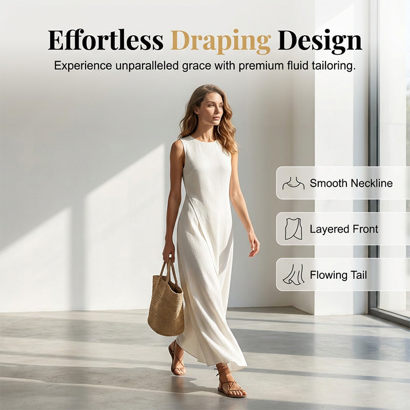 Chic Asymmetrical Sleeveless Maxi Dress
