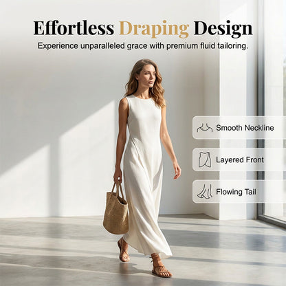 Chic Asymmetrical Sleeveless Maxi Dress