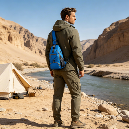 🎒 LIMITED-TIME 50% OFF! ✨ Unisex Outdoor Sling Bag – Multi-Pocket, Water-Resistant, Breathable Back 🌦️
