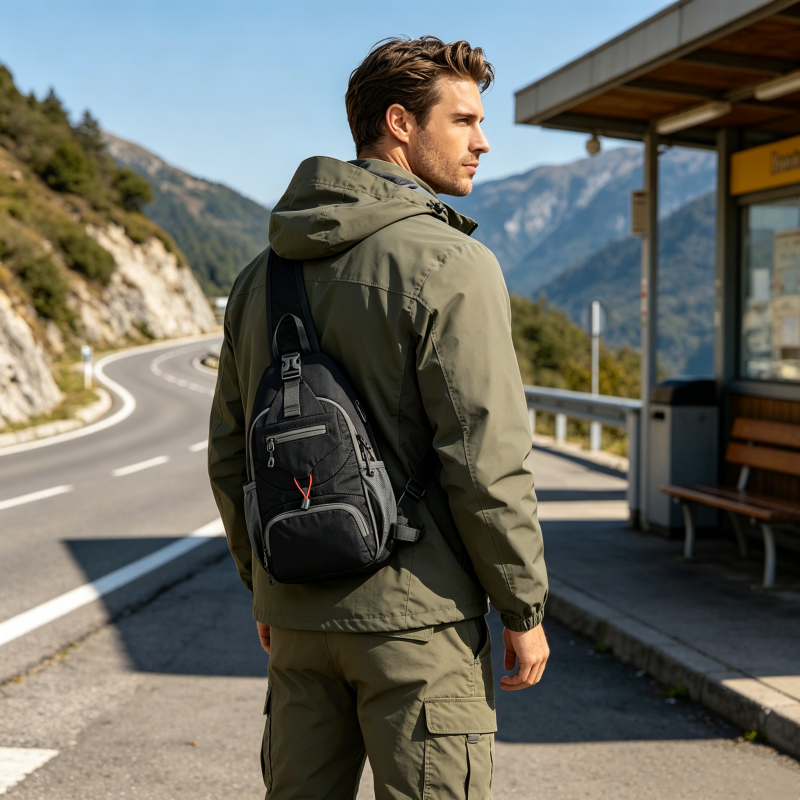 🎒 LIMITED-TIME 50% OFF! ✨ Unisex Outdoor Sling Bag – Multi-Pocket, Water-Resistant, Breathable Back 🌦️