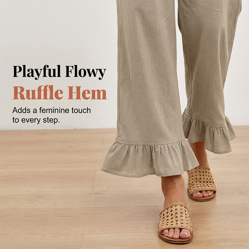 💕Limited Sale 50% OFF💕Boho Style Ruffle Trim Lounge Pants for Women