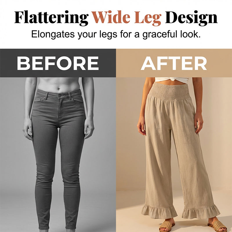 💕Limited Sale 50% OFF💕Boho Style Ruffle Trim Lounge Pants for Women