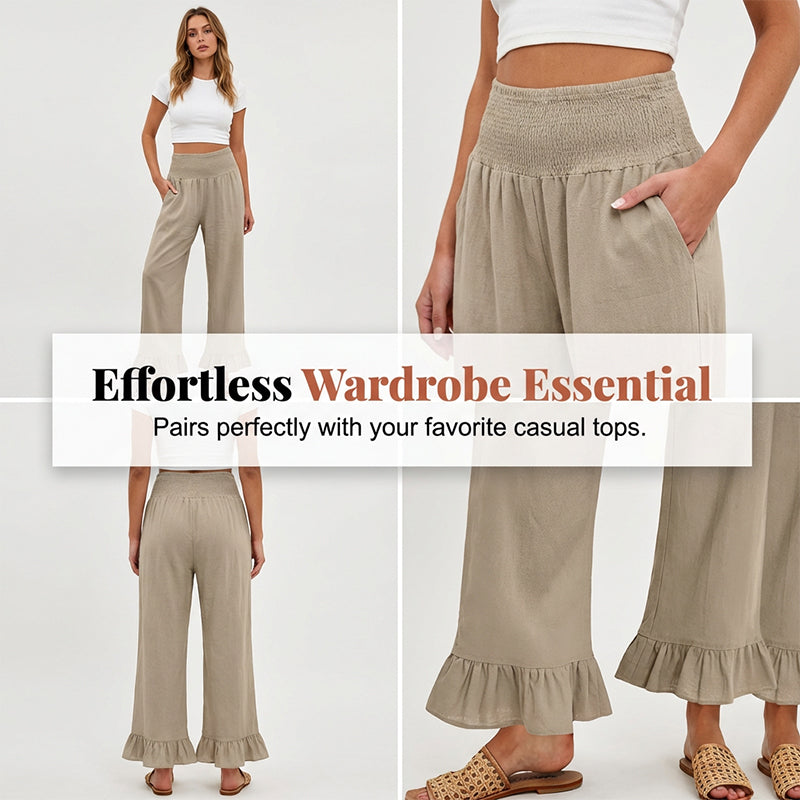 💕Limited Sale 50% OFF💕Boho Style Ruffle Trim Lounge Pants for Women
