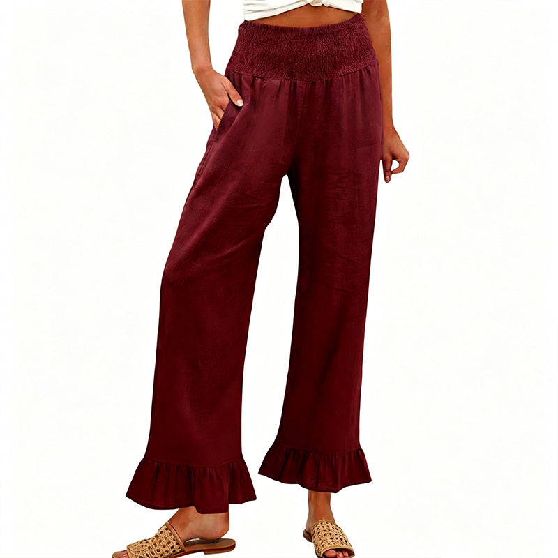 💕Limited Sale 50% OFF💕Boho Style Ruffle Trim Lounge Pants for Women