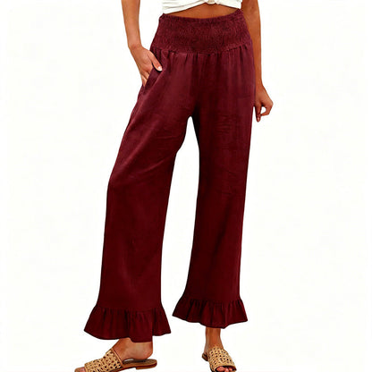 💕Limited Sale 50% OFF💕Boho Style Ruffle Trim Lounge Pants for Women
