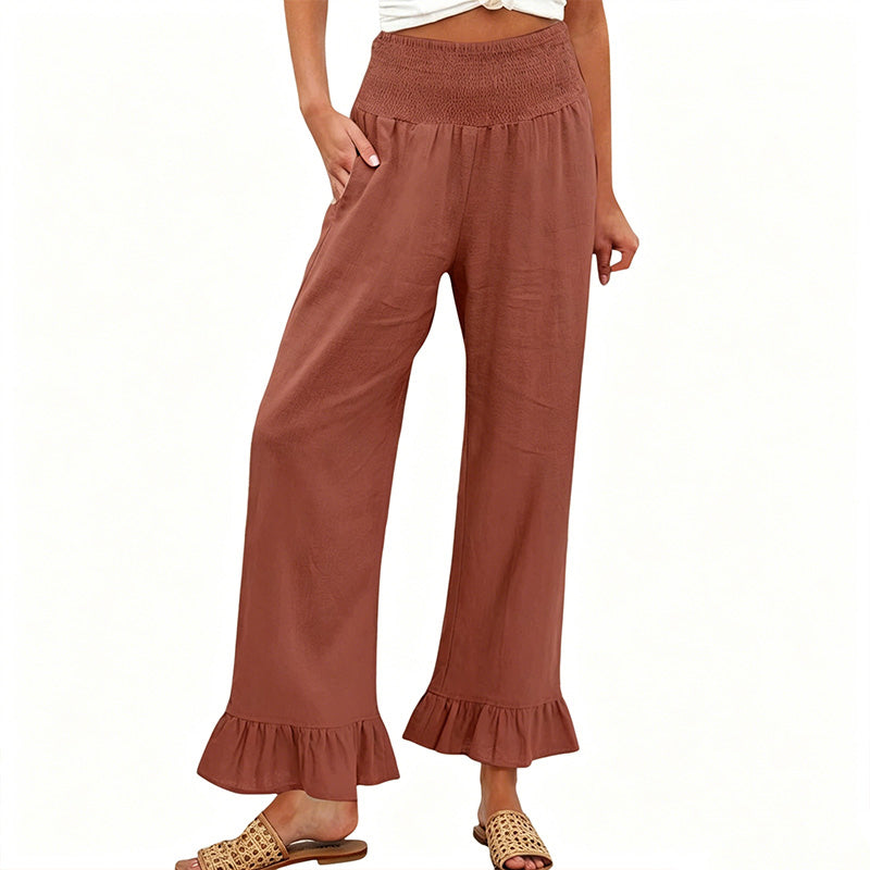 💕Limited Sale 50% OFF💕Boho Style Ruffle Trim Lounge Pants for Women