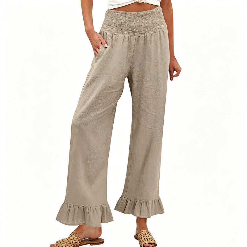 💕Limited Sale 50% OFF💕Boho Style Ruffle Trim Lounge Pants for Women