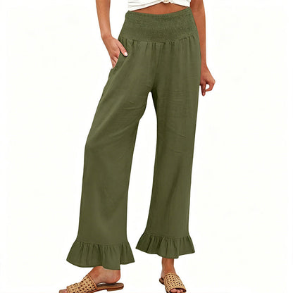 💕Limited Sale 50% OFF💕Boho Style Ruffle Trim Lounge Pants for Women