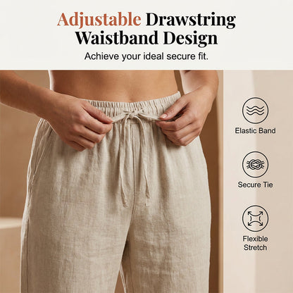 👖 LIMITED-TIME 50% OFF! ✨ Women's Cotton Linen Capris – Loose, Cropped, Rolled Cuff, Pockets 🌿