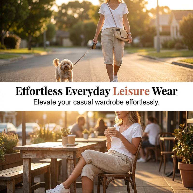 👖 LIMITED-TIME 50% OFF! ✨ Women's Cotton Linen Capris – Loose, Cropped, Rolled Cuff, Pockets 🌿