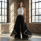 ⏳Limited-time 50% off⏰Elegant Flowy Wide-Leg Pants with Gold Trim👖