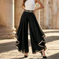 ⏳Limited-time 50% off⏰Elegant Flowy Wide-Leg Pants with Gold Trim👖