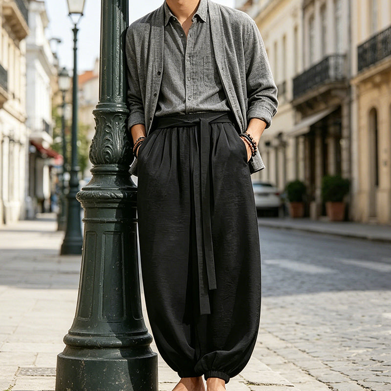 👖 LIMITED-TIME 50% OFF! ✨ Men's Harem Pants – Loose Fit, Elastic Ankles, Tie-Waist, Cotton Blend 🧘‍♂️