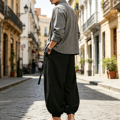 👖 LIMITED-TIME 50% OFF! ✨ Men's Harem Pants – Loose Fit, Elastic Ankles, Tie-Waist, Cotton Blend 🧘‍♂️