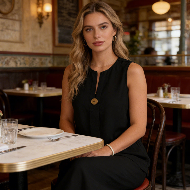 Minimalist Sleeveless Top & Wide-Leg Pants