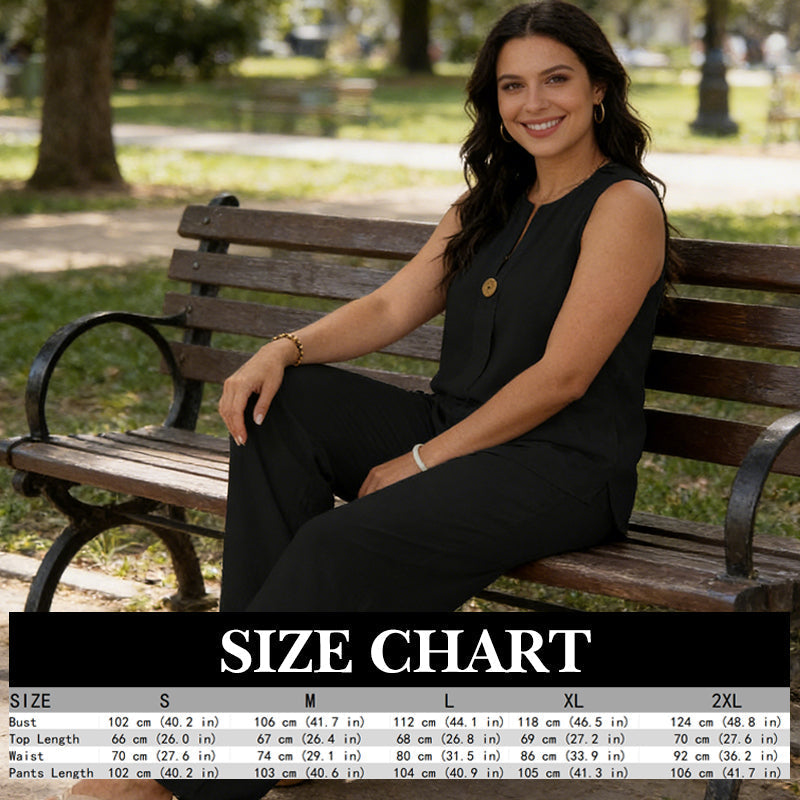 Minimalist Sleeveless Top & Wide-Leg Pants