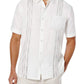 Men's short-sleeved linen shirt, Cuban-style, for the beach, with a pocket
