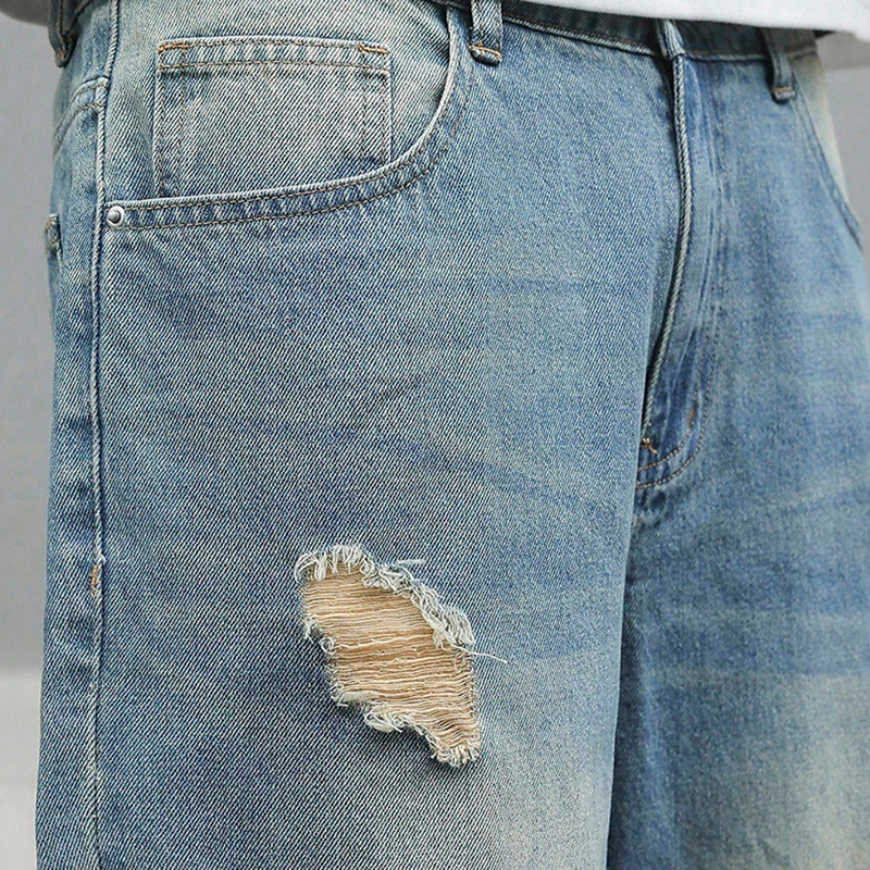 ⏰🔥LIMITED TIME 50% OFF! 👖 Men’s Ripped Straight-Leg Oversize Jeans – Trendy, Comfortable & Street-Style Ready ✨🕶️