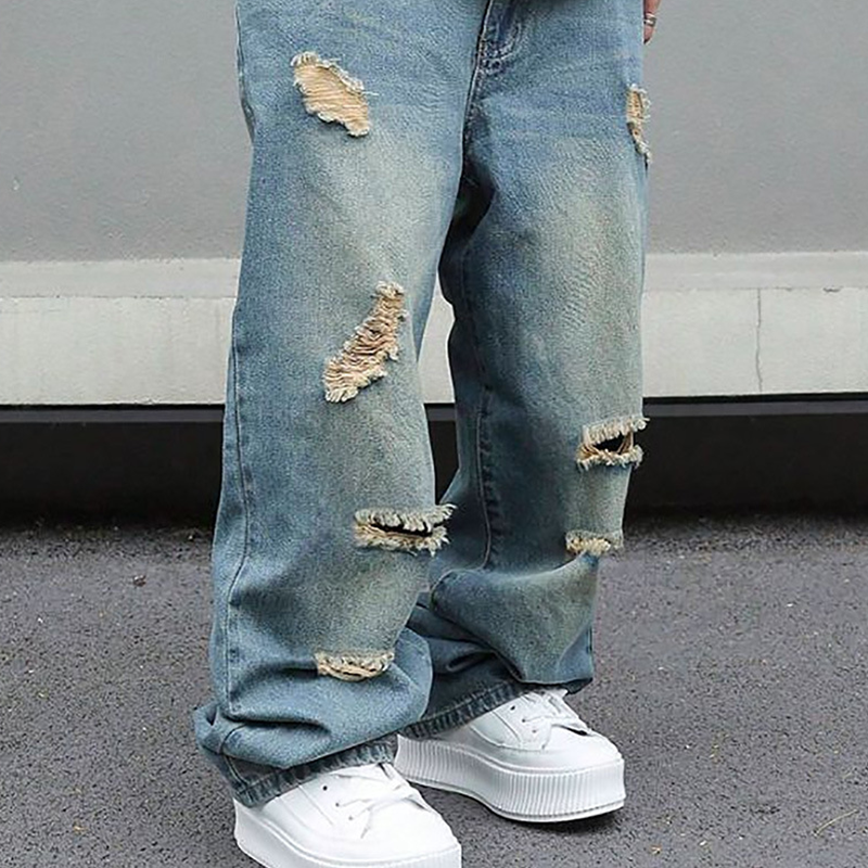 ⏰🔥LIMITED TIME 50% OFF! 👖 Men’s Ripped Straight-Leg Oversize Jeans – Trendy, Comfortable & Street-Style Ready ✨🕶️