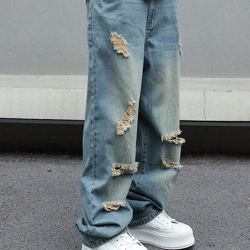 ⏰🔥LIMITED TIME 50% OFF! 👖 Men’s Ripped Straight-Leg Oversize Jeans – Trendy, Comfortable & Street-Style Ready ✨🕶️